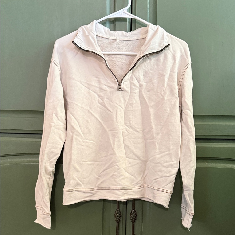 White Quarter-Zip Pullover